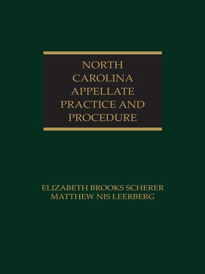 cover image of North Carolina Appellate Practice and Procedure